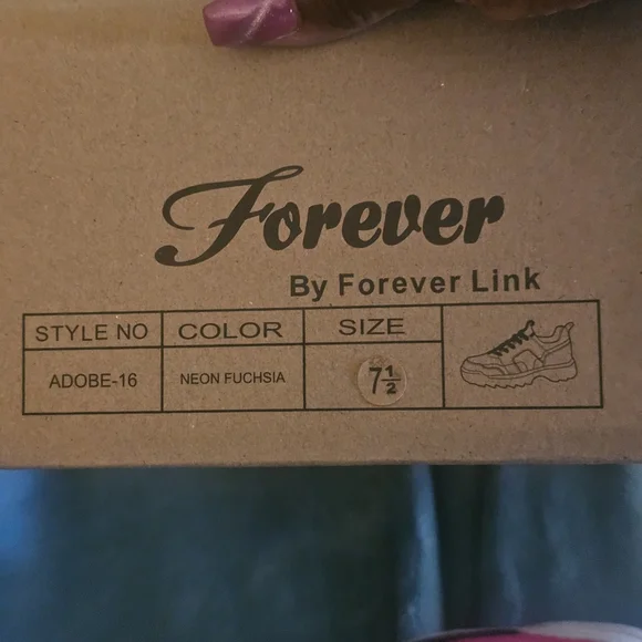 Forever Link Pink and White Women's Sneakers - Picture 8 of 8